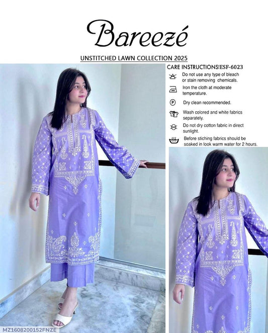 2 pcs Women s Unstitched Embroidered Soot