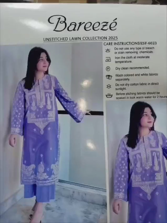 2 pcs Women s Unstitched Embroidered Soot